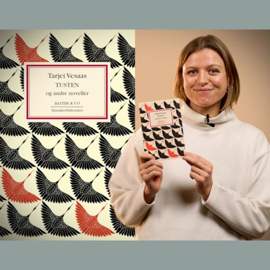 Bibliotekets litteraturformidler Kirsten holder bogen "Tusten og andre noveller"