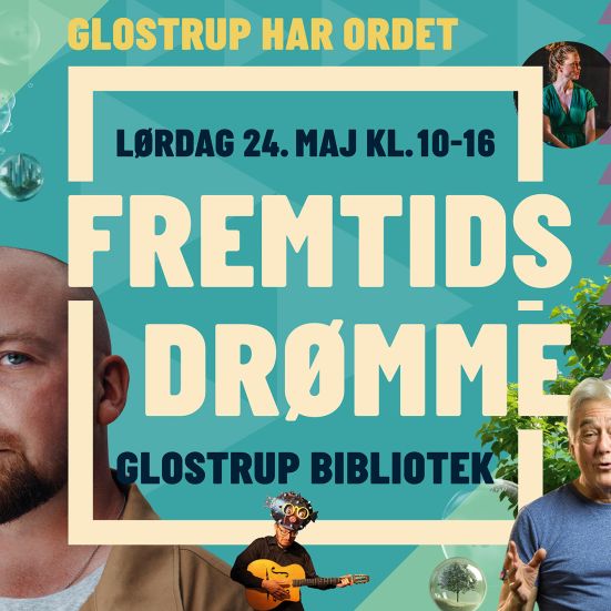 Collage med logo for Glostrup har Ordet, Hans Laurens og Morten Pape