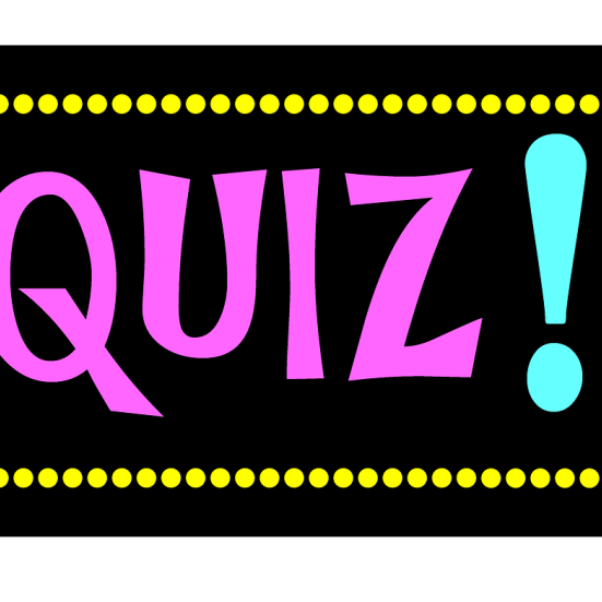 Et skilt hvor der står quiz