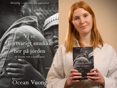 Bibliotekets litteraturformidler Mette holder bogen "Vi er kortvarigt smukke her på jorden"
