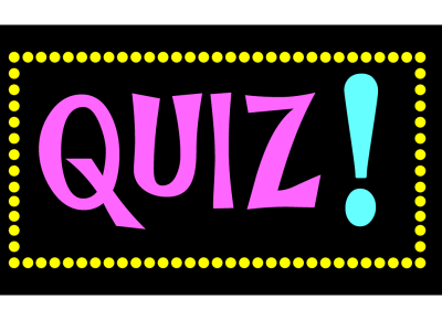 Et skilt hvor der står quiz