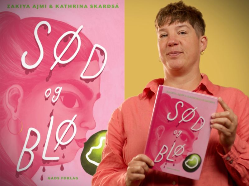 Bibliotekets litteraturformidler Louise holder bogen "Sød og blød"