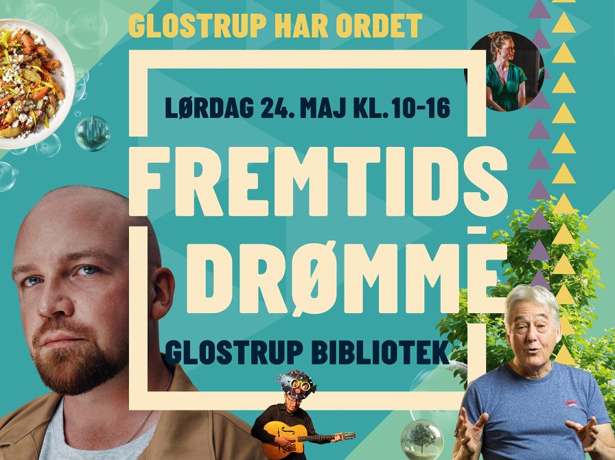 Collage med logo for Glostrup har Ordet, Hans Laurens og Morten Pape